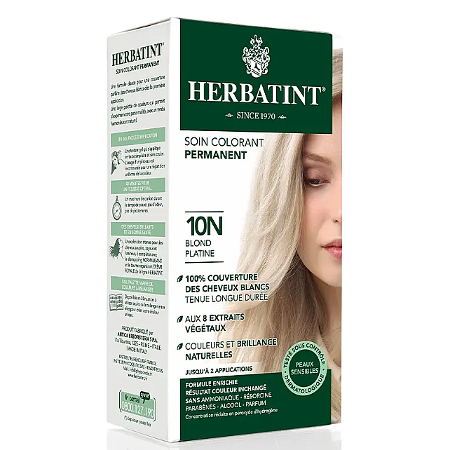 Herbatint Soin Colorant Permanent - Bitkisel İçerikli Saç Boyası No: 10N Platinum Blonde - 2