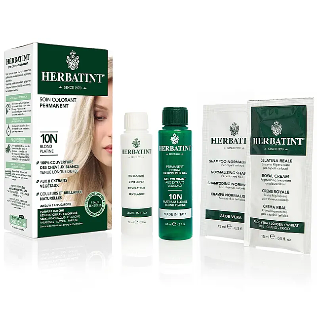 Herbatint Soin Colorant Permanent - Bitkisel İçerikli Saç Boyası No: 10N Platinum Blonde - 3