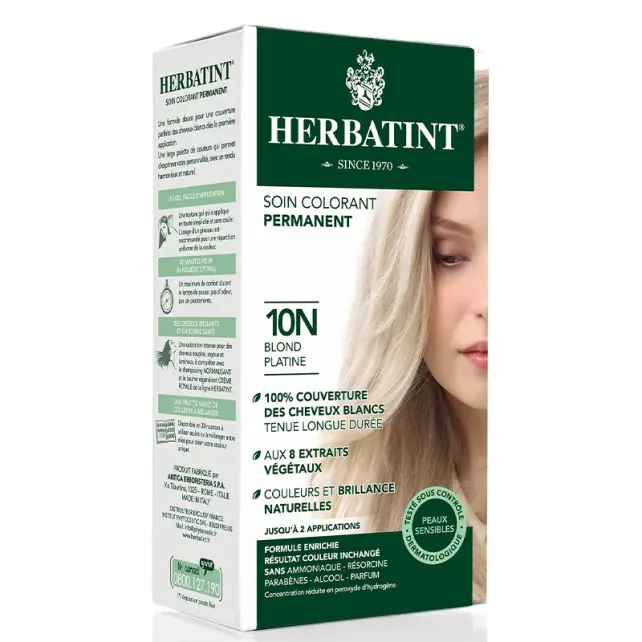 Herbatint Soin Colorant Permanent - Bitkisel İçerikli Saç Boyası No: 10N Platinum Blonde - 2