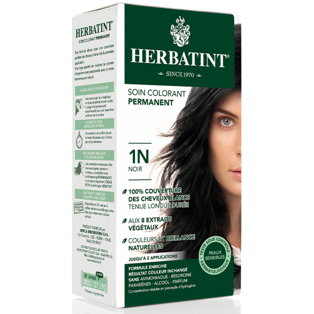 Herbatint Soin Colorant Permanent - Bitkisel İçerikli Saç Boyası No: 1N Black - 2