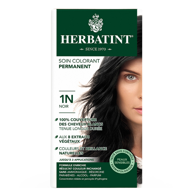 Herbatint Soin Colorant Permanent - Bitkisel İçerikli Saç Boyası No: 1N Black - 1
