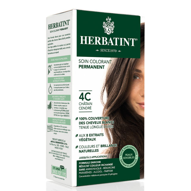 Herbatint Soin Colorant Permanent - Bitkisel İçerikli Saç Boyası No: 4C Ash Chestnut - 2