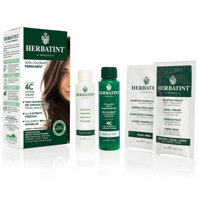 Herbatint Soin Colorant Permanent - Bitkisel İçerikli Saç Boyası No: 4C Ash Chestnut - 3
