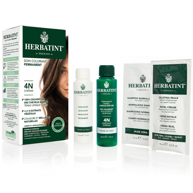 Herbatint Soin Colorant Permanent - Bitkisel İçerikli Saç Boyası No: 4N Chatain - 3