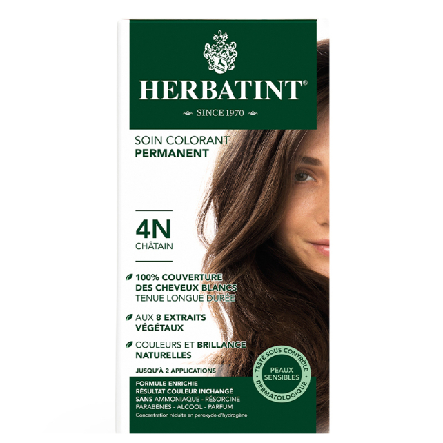 Herbatint Soin Colorant Permanent - Bitkisel İçerikli Saç Boyası No: 4N Chatain - 1