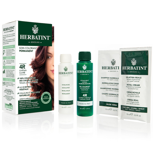 Herbatint Soin Colorant Permanent - Bitkisel İçerikli Saç Boyası No: 4R Copper Chestnut - 3