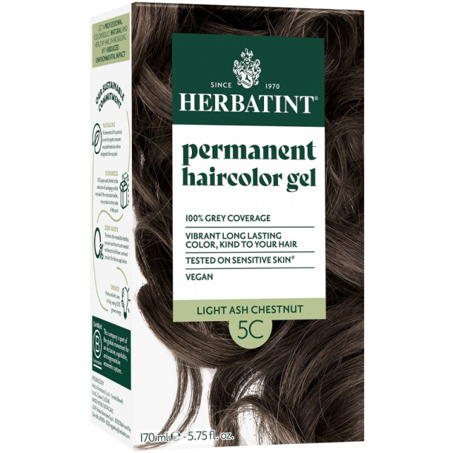 Herbatint Soin Colorant Permanent - Bitkisel İçerikli Saç Boyası No: 5C Light Ash Chestnut - 2