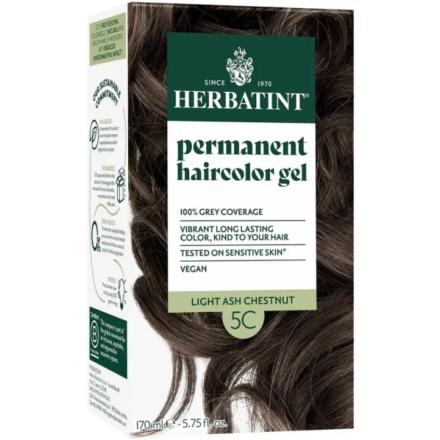 Herbatint Soin Colorant Permanent - Bitkisel İçerikli Saç Boyası No: 5C Light Ash Chestnut - 2