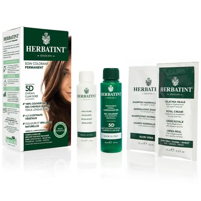 Herbatint Soin Colorant Permanent - Bitkisel İçerikli Saç Boyası No: 5D Light Golden Chestnut - 3