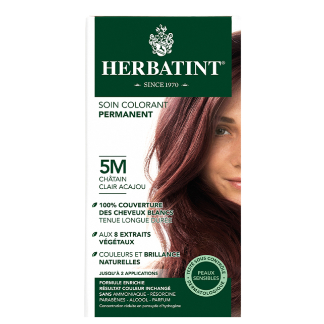 Herbatint Soin Colorant Permanent - Bitkisel İçerikli Saç Boyası No: 5M Chatain Clair Acajou - 1