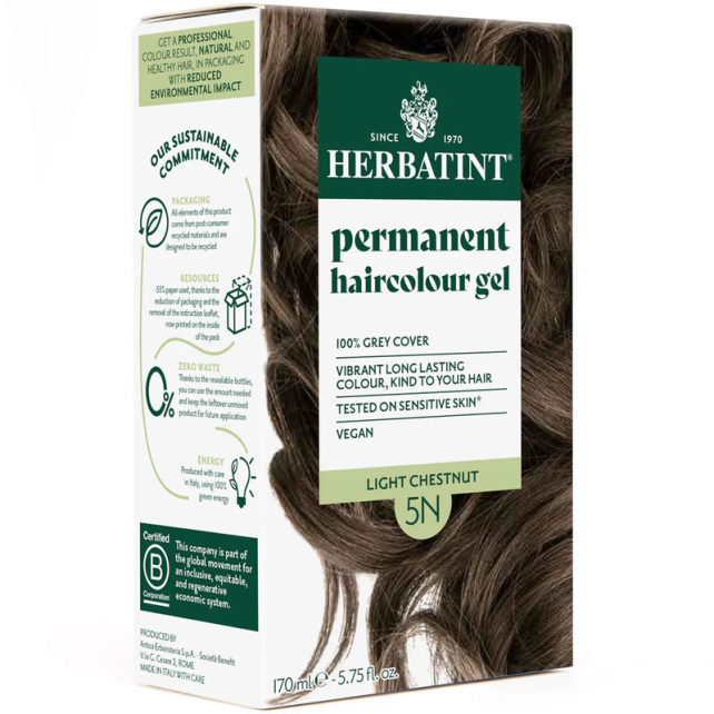 Herbatint Soin Colorant Permanent - Bitkisel İçerikli Saç Boyası No: 5N Light Chestnut - 2