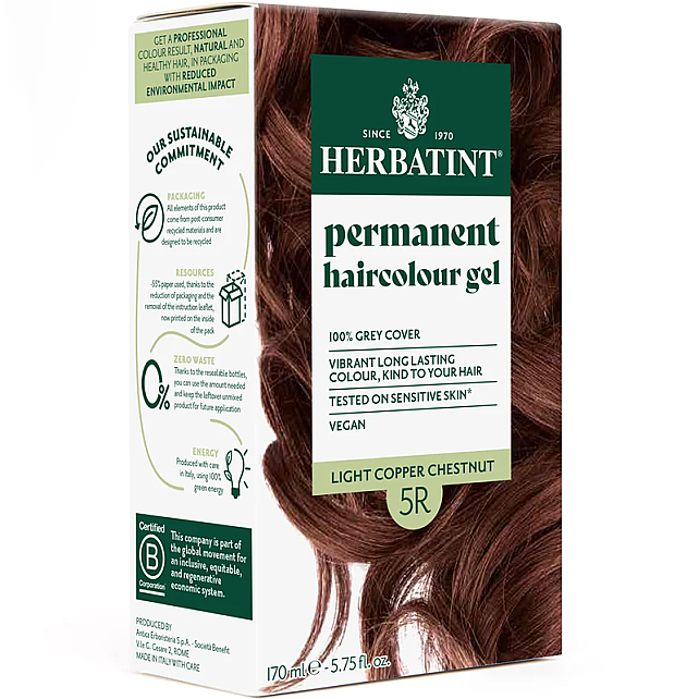 Herbatint Soin Colorant Permanent - Bitkisel İçerikli Saç Boyası No: 5R Light Copper Chestnut - 1