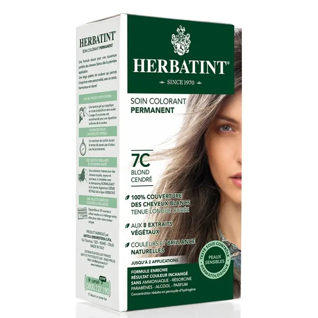 Herbatint Soin Colorant Permanent - Bitkisel İçerikli Saç Boyası No: 7C Ash Blonde - 2