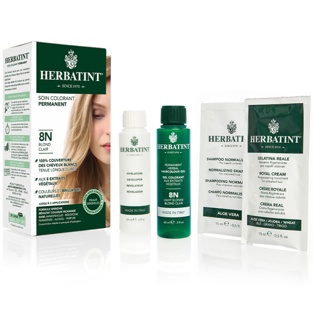 Herbatint Soin Colorant Permanent - Bitkisel İçerikli Saç Boyası No: 8N Light Blonde - 3