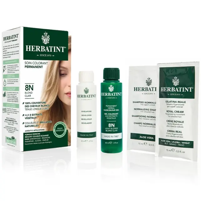 Herbatint Soin Colorant Permanent - Bitkisel İçerikli Saç Boyası No: 8N Light Blonde - 3