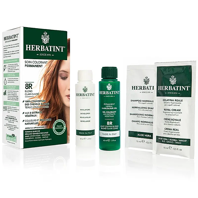 Herbatint Soin Colorant Permanent - Bitkisel İçerikli Saç Boyası No: 8R Light Copper Blonde - 3