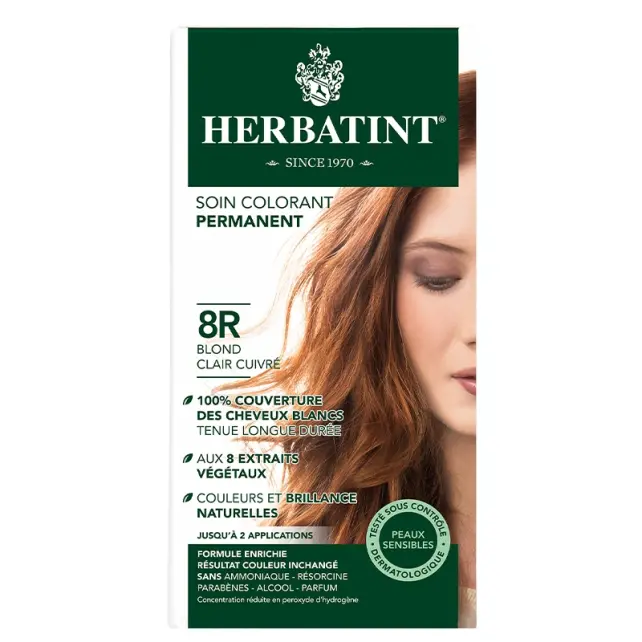 Herbatint Soin Colorant Permanent - Bitkisel İçerikli Saç Boyası No: 8R Light Copper Blonde - 1