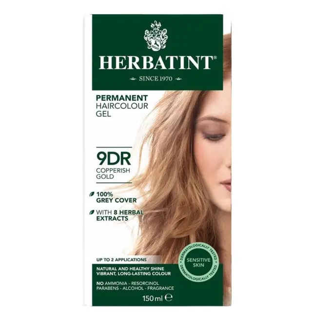 Herbatint Soin Colorant Permanent - Bitkisel İçerikli Saç Boyası No: 9DR Copperish Gold - 1