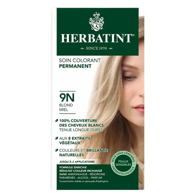 Herbatint Soin Colorant Permanent - Bitkisel İçerikli Saç Boyası No: 9N Honey Blonde - 1