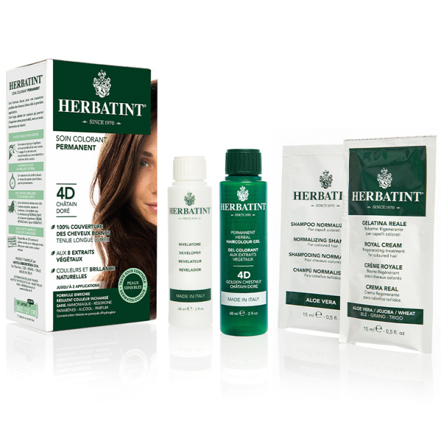 Herbatint Soin Colorant Permanent - Saç Boyası 4D Golden Chestnut - 3