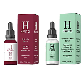Hoito AHA BHA ve Hyaluronik Asit Bakım Seti 2'li - Hoito