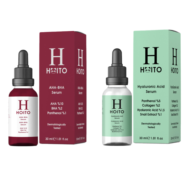 Hoito AHA BHA ve Hyaluronik Asit Bakım Seti 2'li - 1