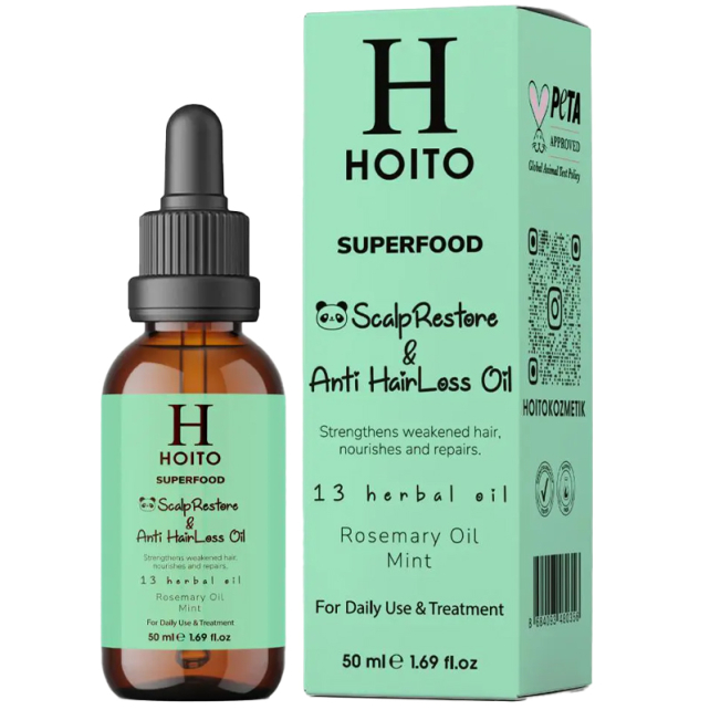 Hoito Superfood Anti Hairloos Oil - Saç Dökülmesine Karşı Bakım Yağı 50ml - 1