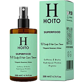 Hoito Superfood Scalp Hair Care Toner Organic Rosemary Water - Biberiye Suyu 200ml - Hoito