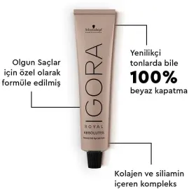 Igora Royal Absolutes Permanet Anti Age Saç Boyası No: 7-140 Kumral Sandre Bej Doğal 60ml - 3
