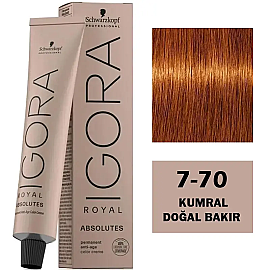 Igora Royal Absolutes Permanet Anti-Age Saç Boyası No: 7-70 Kumral Doğal Bakır 60ml - Igora