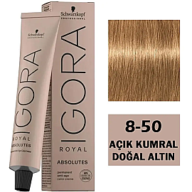 Igora Royal Absolutes Permanet Anti-Age Saç Boyası No: 8-50 Açık Kumral Doğal Altın 60ml - Igora