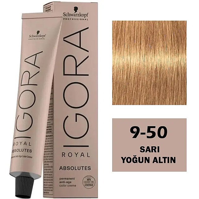 Igora Royal Absolutes Permanet Anti-Age Saç Boyası No: 9-50 Sarı Yoğun Altın 60ml - 1