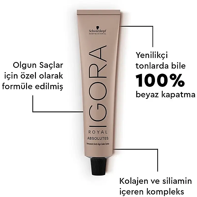 Igora Royal Absolutes Permanet Anti-Age Saç Boyası No: 9-50 Sarı Yoğun Altın 60ml - 3