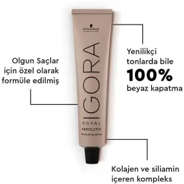 Igora Royal Absolutes Permanet Anti Age Saç Boyası No: 9-50 Sarı Yoğun Altın 60ml - 3