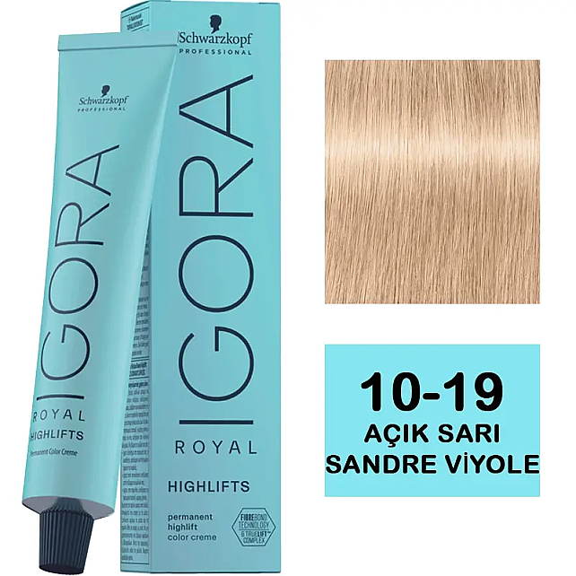 Igora Royal Highlifts Permanet Color Creme - Saç Boyası No: 10-19 Açık Sarı Sandre Viyole 60ml - 1