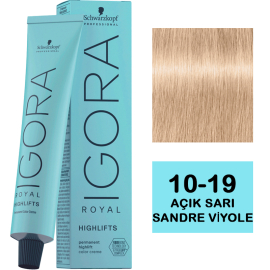 Igora Royal Highlifts Permanet Color Creme - Saç Boyası No: 10-19 Açık Sarı Sandre Viyole 60ml - Igora