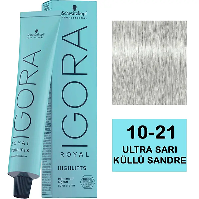 Igora Royal Highlifts Permanet Color Creme - Saç Boyası No: 10-21 Ultra Sarı Küllü Sandre 60ml - 1