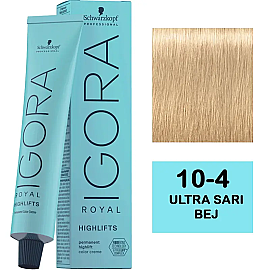 Igora Royal Highlifts Permanet Color Creme - Saç Boyası No: 10-4 Ultra Sarı Bej 60ml - 1