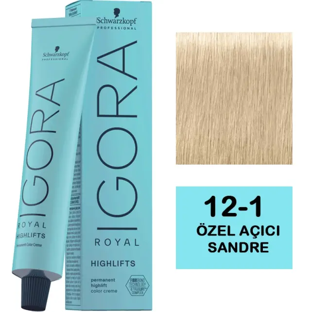 Igora Royal Highlifts Permanet Color Creme - Saç Boyası No: 12-1 Özel Açıcı Sandre 60ml - 1