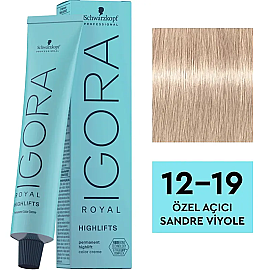 Igora Royal Highlifts Permanet Color Creme - Saç Boyası No: 12-19 Özel Açıcı - Sandre Viyole 60ml - Igora