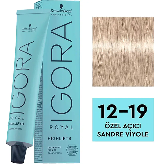 Igora Royal Highlifts Permanet Color Creme - Saç Boyası No: 12-19 Özel Açıcı - Sandre Viyole 60ml - 1