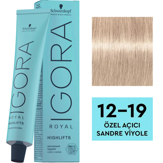 Igora Royal Highlifts Permanet Color Creme - Saç Boyası No: 12-19 Özel Açıcı-Sandre Viyole 60ml - 1