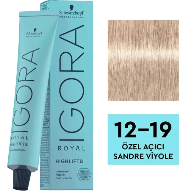 Igora Royal Highlifts Permanet Color Creme - Saç Boyası No: 12-19 Özel Açıcı-Sandre Viyole 60ml - 1