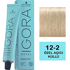Igora Royal Highlifts Permanet Color Creme - Saç Boyası No: 12-2 Özel Açıcı Küllü 60ml - Igora