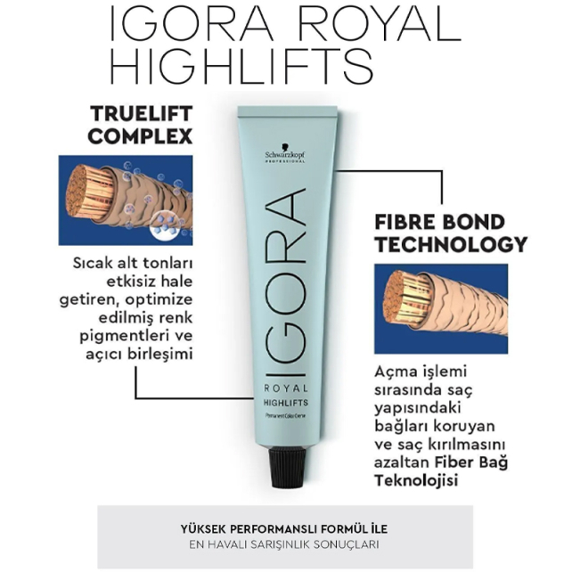 Igora Royal Highlifts Permanet Color Creme - Saç Boyası No: 12-2 Özel Açıcı Küllü 60ml - 3
