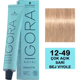 Igora Royal Highlifts Permanet Color Creme - Saç Boyası No: 12-49 Çok Açık Sarı Bej Viyole 60ml - 1