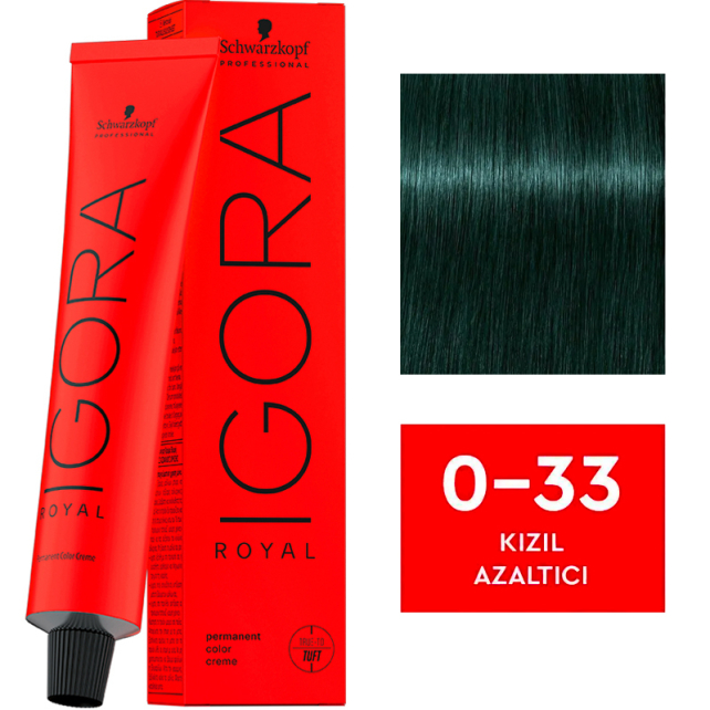 Igora Royal Permanet Color Creme - Saç Boyası No: 0-33 Kızıl Azaltıcı 60ml - 1