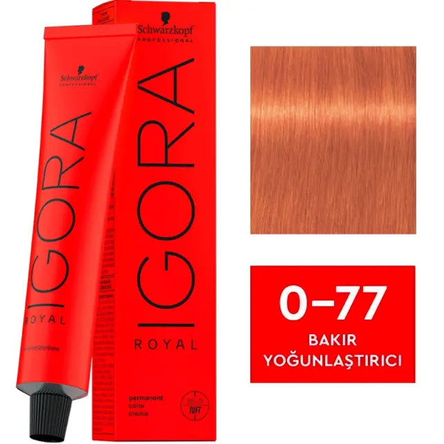 Igora Royal Permanet Color Creme - Saç Boyası No: 0-77 Bakır Yoğunlaştırıcı 60ml - 1