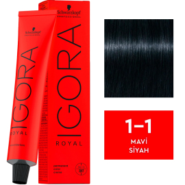 Igora Royal Permanet Color Creme - Saç Boyası No: 1-1 Mavi Siyah 60ml - Igora