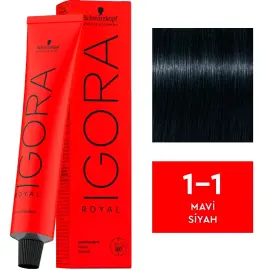 Igora Royal Permanet Color Creme - Saç Boyası No: 1-1 Mavi Siyah 60ml - 1